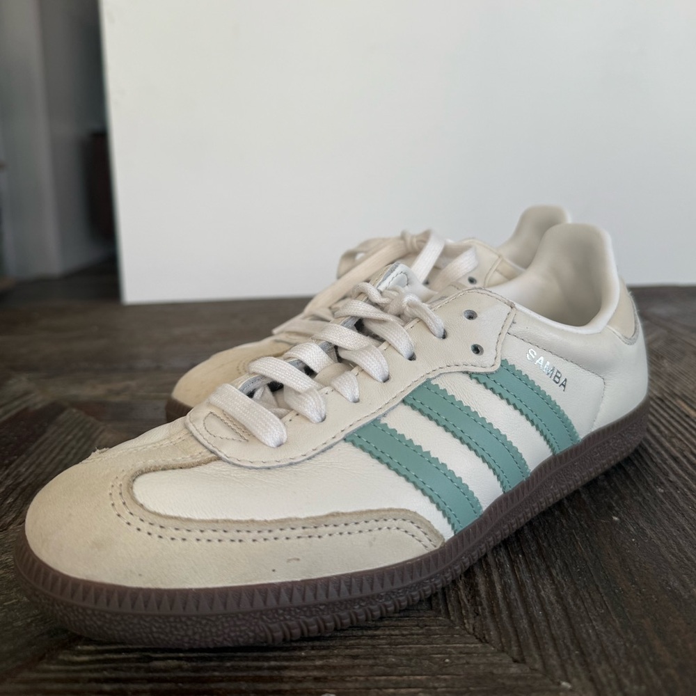 adidas Samba Sneakers in Cream and Green